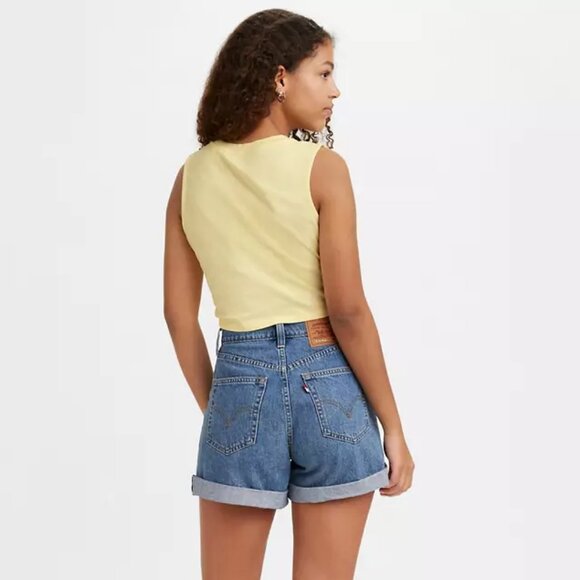 Levi's x Pokemon Misty's Cerulean Denim Shorts in Midwash Blue NO SUSPENDERS - Picture 3 of 10